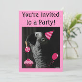 Uitnodiging Afrikaanse Gray Parrot Party (Staand voorkant)