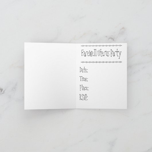 Uitnodiging: Afscheid baarmoeder (Binnen)