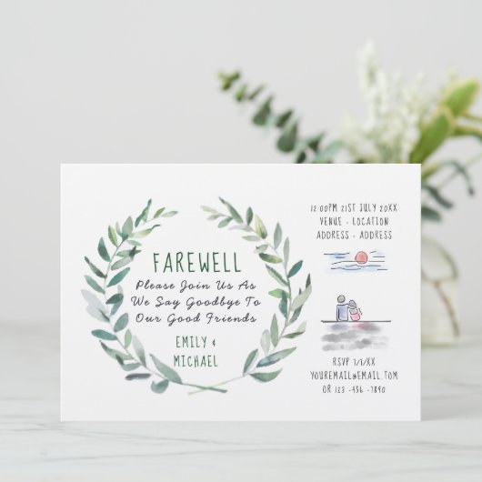 Uitnodiging afscheid feestje Kraft robuuste kunst (Staand voorkant)