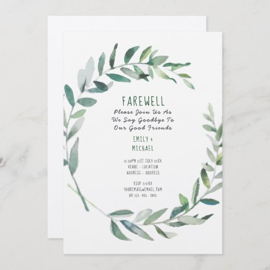 Uitnodiging afscheid feestje Kraft robuuste kunst (Voorkant / Achterkant)