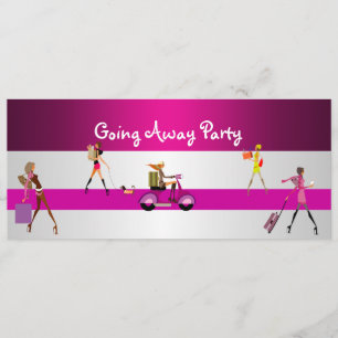 Uitnodiging Afscheid Feestje Meisjes Fiets Bagage 