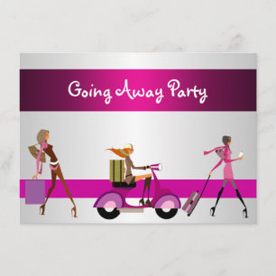 Uitnodiging Afscheidsparty Meisjes Fiets Bagage Pr