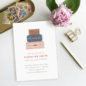 Uitnodiging afscheidsparty met blauwe bruine rode 