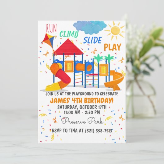 Uitnodiging afspeelterrein (Staand voorkant)