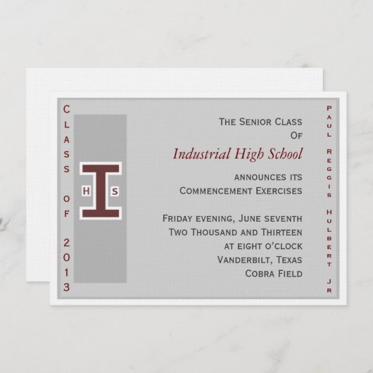 Uitnodiging afstudeerder (Voorkant / Achterkant)