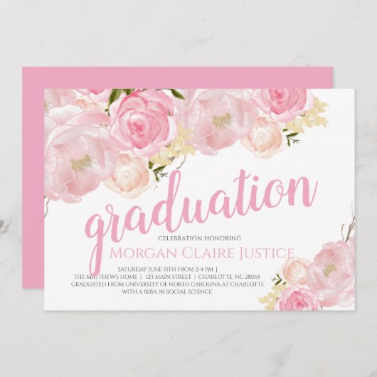 Uitnodiging afstuderen, aankondiging Afstuderen (Voorkant / Achterkant)