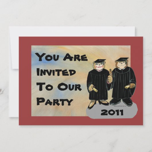 Uitnodiging afstuderen - Broer/zuster of paar (Voorkant)