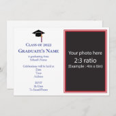 Uitnodiging afstuderen met karton (om het even wel (Voorkant / Achterkant)