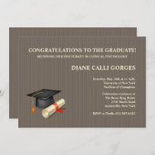 Uitnodiging afstuderen Pin Stripe (Voorkant / Achterkant)