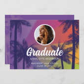 Uitnodiging Afstuderen tropische palmbomen (Voorkant / Achterkant)