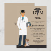 Uitnodiging Afstuderen Veterinaire School | Heren (Voorkant / Achterkant)