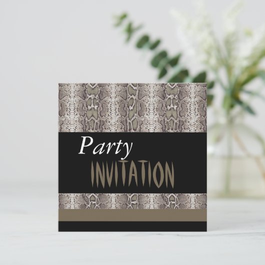 Uitnodiging Alle gelegenheden Dierslang Zwarte Hui (Staand voorkant)