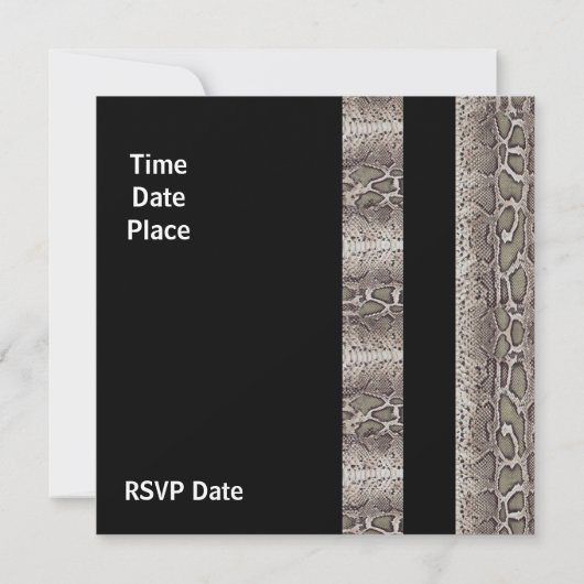 Uitnodiging Alle gelegenheden Dierslang Zwarte Hui (Achterkant)