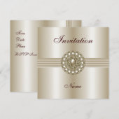 Uitnodiging alle gelegenheden Elegant pareltje Gem (Voorkant / Achterkant)