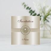 Uitnodiging alle gelegenheden Elegant pareltje Gem (Staand voorkant)