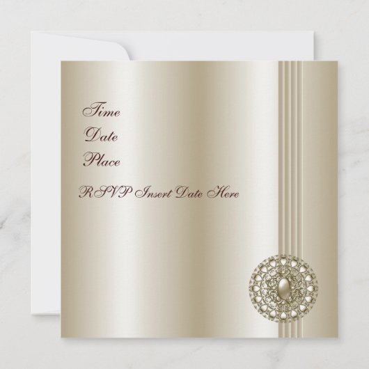 Uitnodiging alle gelegenheden Elegant pareltje Gem (Achterkant)