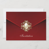 Uitnodiging Alle gelegenheden Rich Red Velvet Pear (Voorkant)