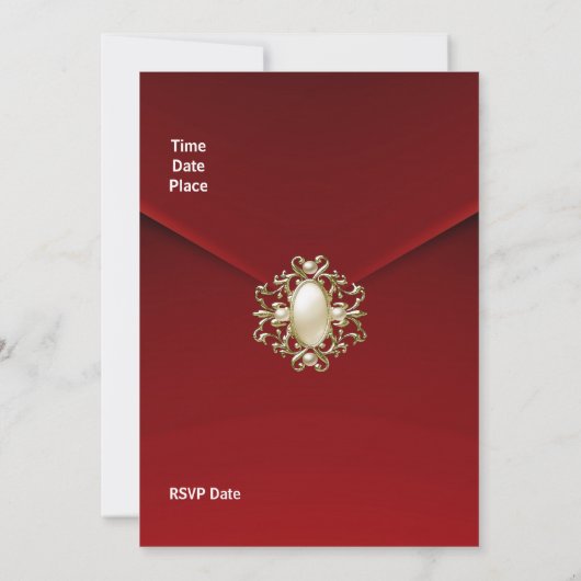 Uitnodiging Alle gelegenheden Rich Red Velvet Pear (Achterkant)