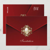 Uitnodiging Alle gelegenheden Rich Red Velvet Pear (Voorkant / Achterkant)