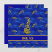 Uitnodiging Alle gelegenheden ZIZZAGO Asian Blue (Voorkant / Achterkant)