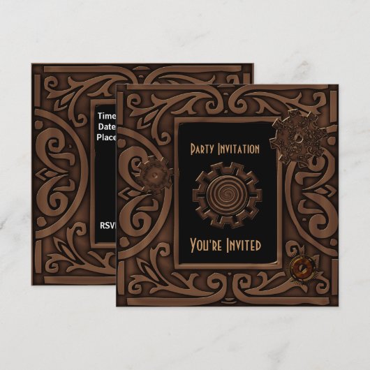 Uitnodiging Alle gelegenheden Zizzago Steampunk De (Voorkant / Achterkant)