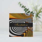 Uitnodiging Alle keren Abstract Oranje Zilver (Staand voorkant)