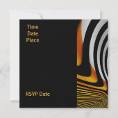 Uitnodiging Alle keren Abstract Oranje Zilver (Achterkant)