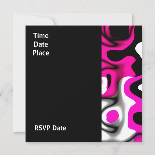 Uitnodiging Alle keren Abstract Roze Zilver (Achterkant)