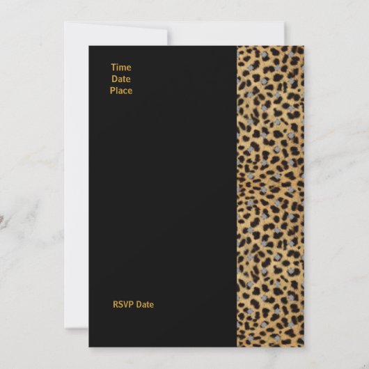 Uitnodiging alle keren Zwarte gouden luipaard (Achterkant)