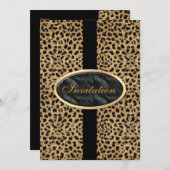 Uitnodiging alle keren Zwarte gouden luipaard (Voorkant / Achterkant)