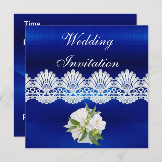 Uitnodiging Alle Occasies Blauwe Witte Loopvum Flo (Voorkant / Achterkant)