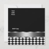 Uitnodiging Alle Occasies Diamond Black White (Achterkant)