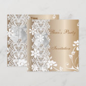 Uitnodiging Alle Occasies Koffiezenkast Witte Bloe (Voorkant / Achterkant)