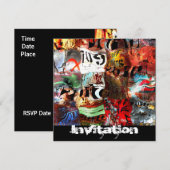 Uitnodiging Alle Occasies Street Art Abstract A3 (Voorkant / Achterkant)