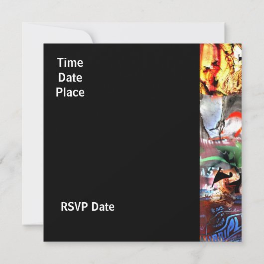 Uitnodiging Alle Occasies Street Art Abstract A3 (Achterkant)