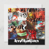 Uitnodiging Alle Occasies Street Art Abstract A3 (Voorkant)