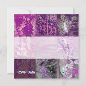 Uitnodiging Alle Occasion Paarse Street Patch Flor (Achterkant)