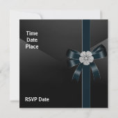 Uitnodiging Alle Occasions Diamond Jewel Black Bow (Achterkant)