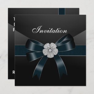 Uitnodiging Alle Occasions Diamond Jewel Black Bow