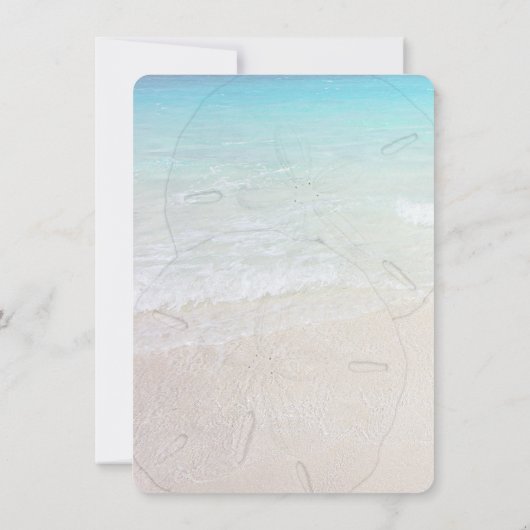 Uitnodiging Alleen Beach Sand Dollars Ontvangst (Achterkant)