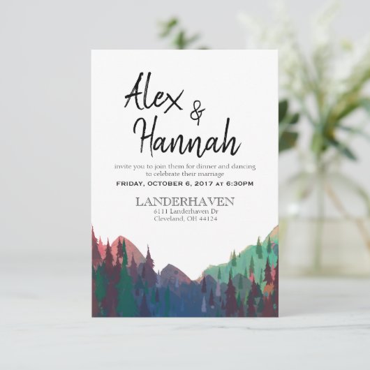Uitnodiging alleen bruiloftsfeest (Staand voorkant)