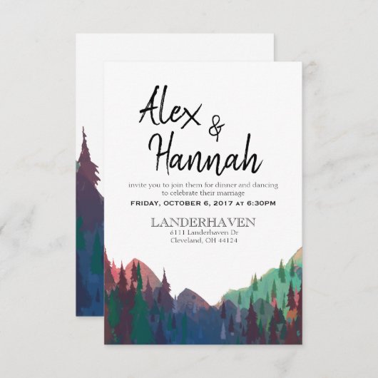 Uitnodiging alleen bruiloftsfeest (Voorkant / Achterkant)