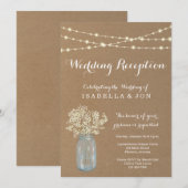 Uitnodiging Alleen Trouwreceptie | Rustiek Kraft (Voorkant / Achterkant)