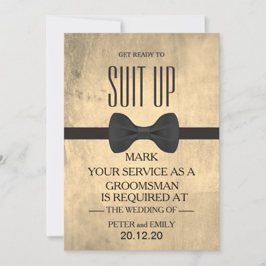 Uitnodiging als bruidsjonker (Voorkant)