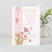 Uitnodiging Alstroemeria Flowers (Staand voorkant)