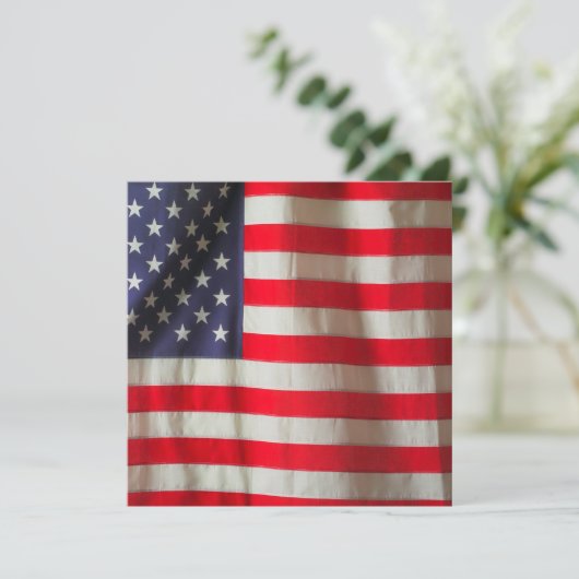 Uitnodiging Amerikaanse vlag (Staand voorkant)