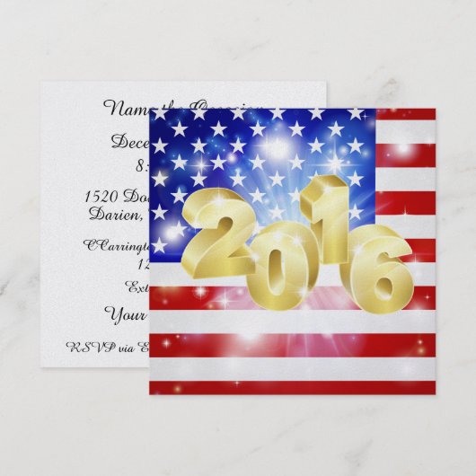 Uitnodiging Amerikaanse vlag - SRF (Voorkant / Achterkant)