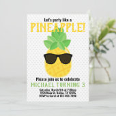 Uitnodiging anananas Birthday Party (Staand voorkant)