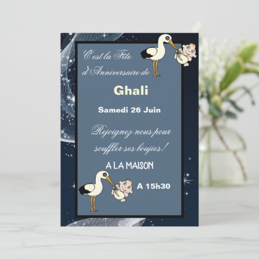 Uitnodiging Anniversaire (Staand voorkant)