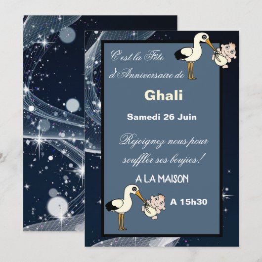 Uitnodiging Anniversaire (Voorkant / Achterkant)